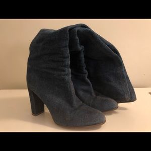 Sergio Rossi Over The Knee Denim Boots Size 36.5